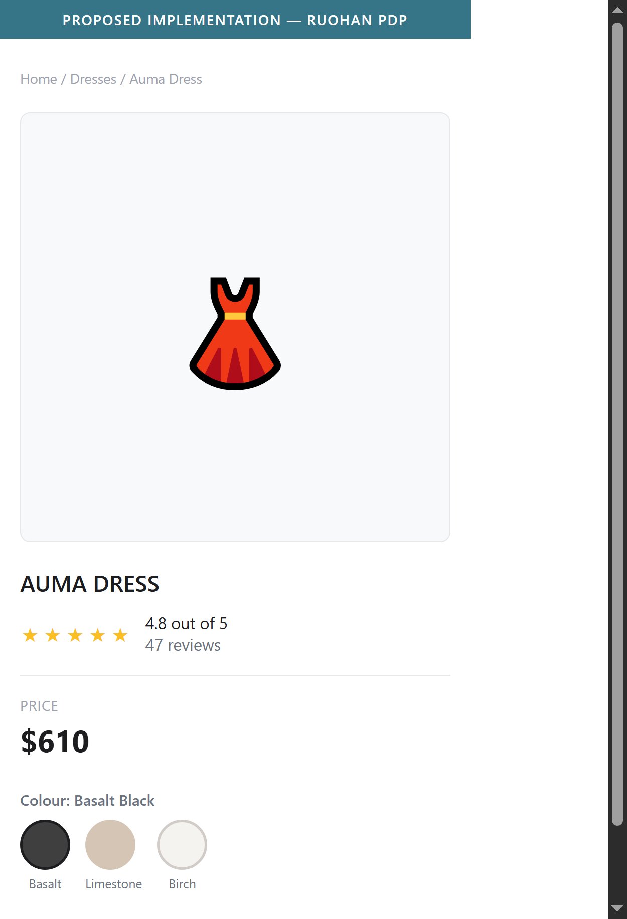 Proposed Implementation — Star ratings displayed below product title